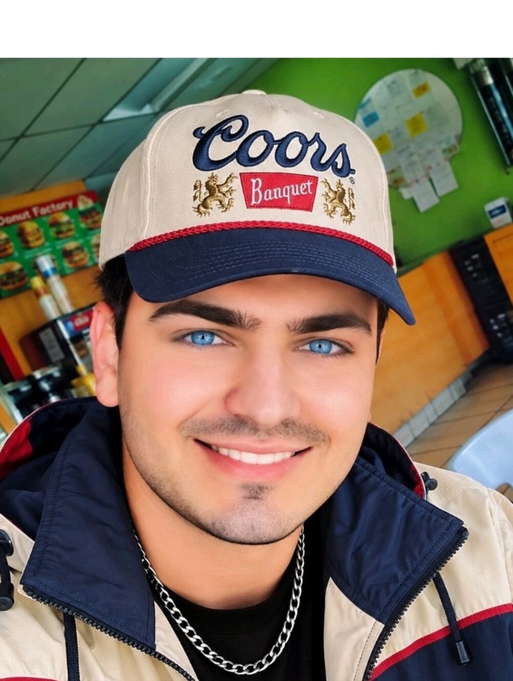 Coors Banquet Snapback Navy Beige Cap Hat NWT